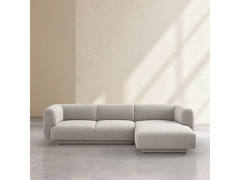 Habitat - Grand canapé d'angle droit en tissu texturé - Grège - Design by Federica Francini - Austin