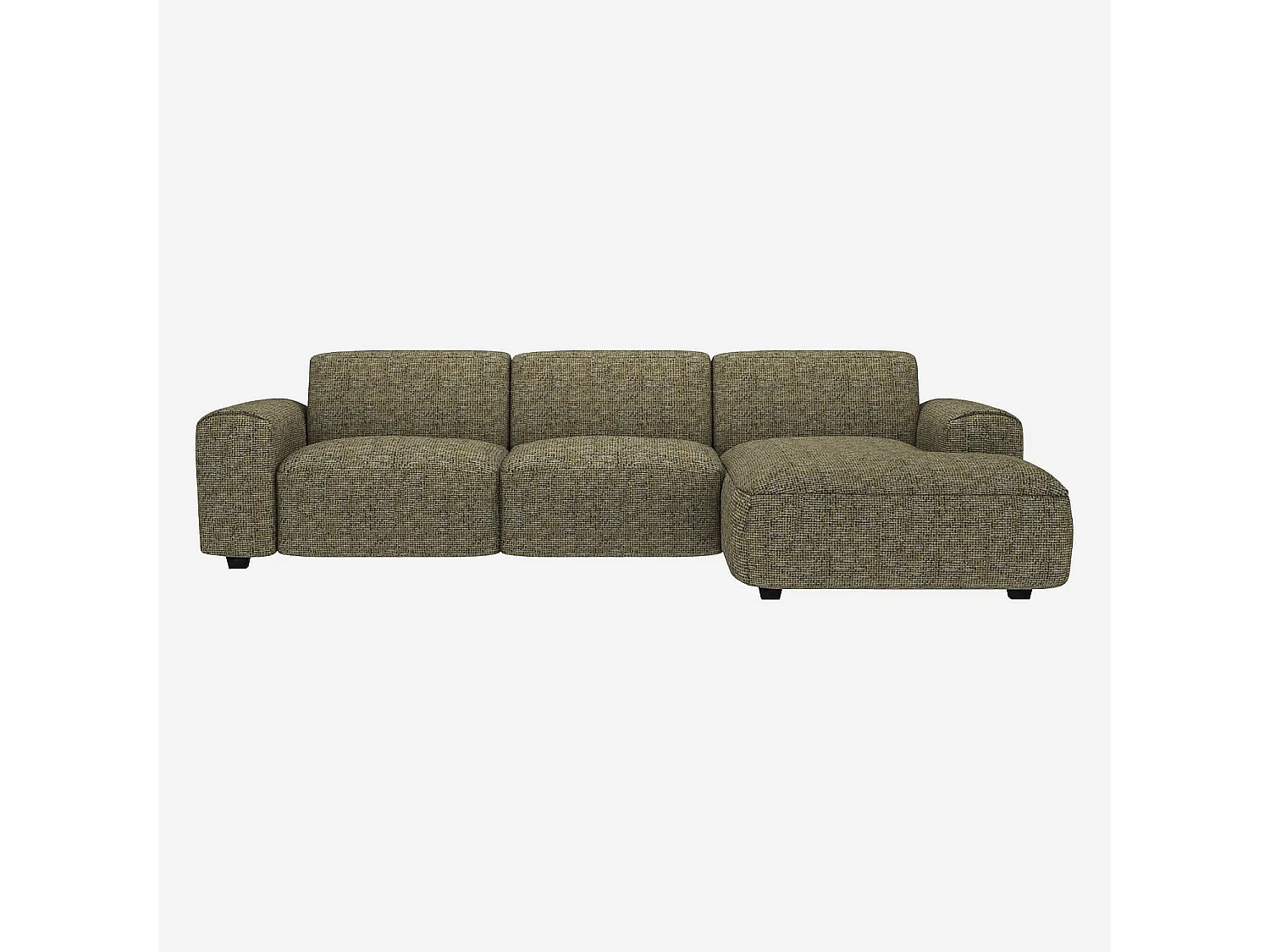 Habitat - Canapé d'angle droit en tissu Alba - Vert orage - Posada