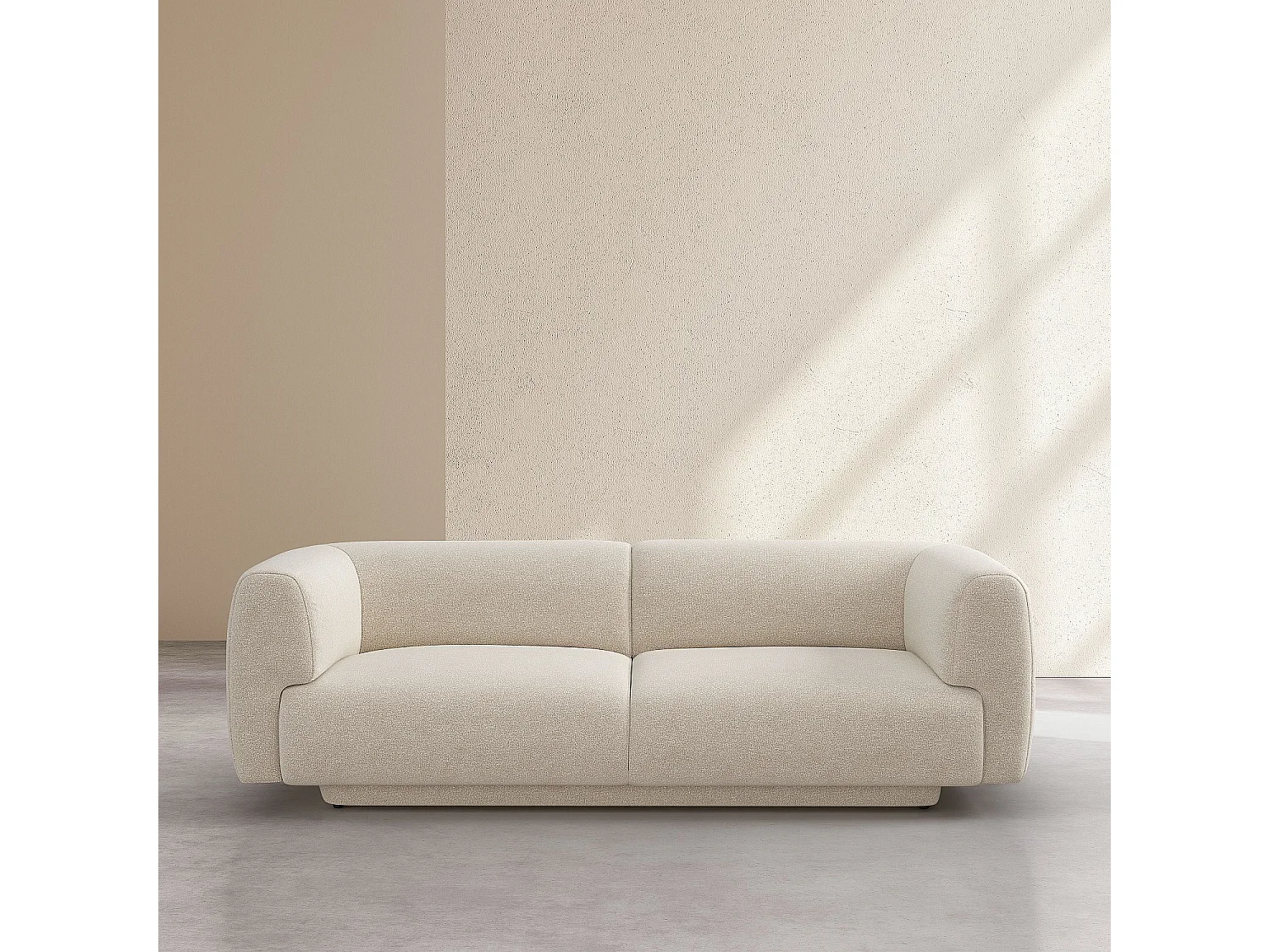 Habitat - Canapé 3 places en tissu texturé - Beige vanille - Design by Federica Francini - Austin