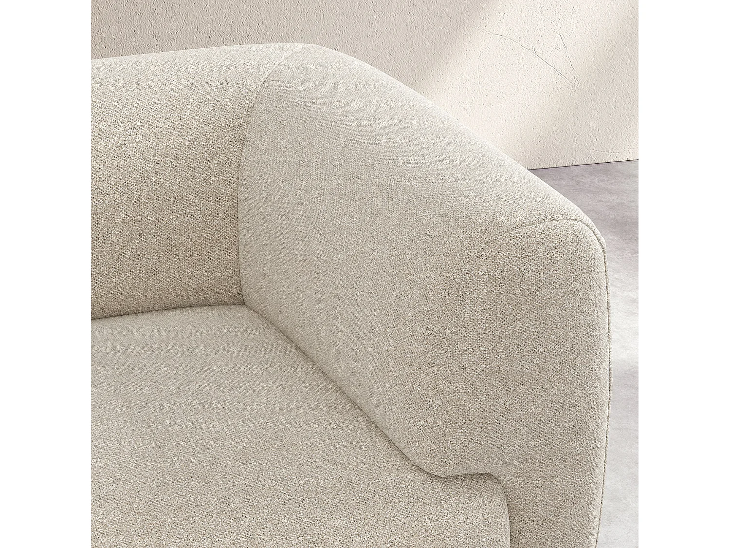 Habitat - Canapé 3 places en tissu texturé - Beige vanille - Design by Federica Francini - Austin