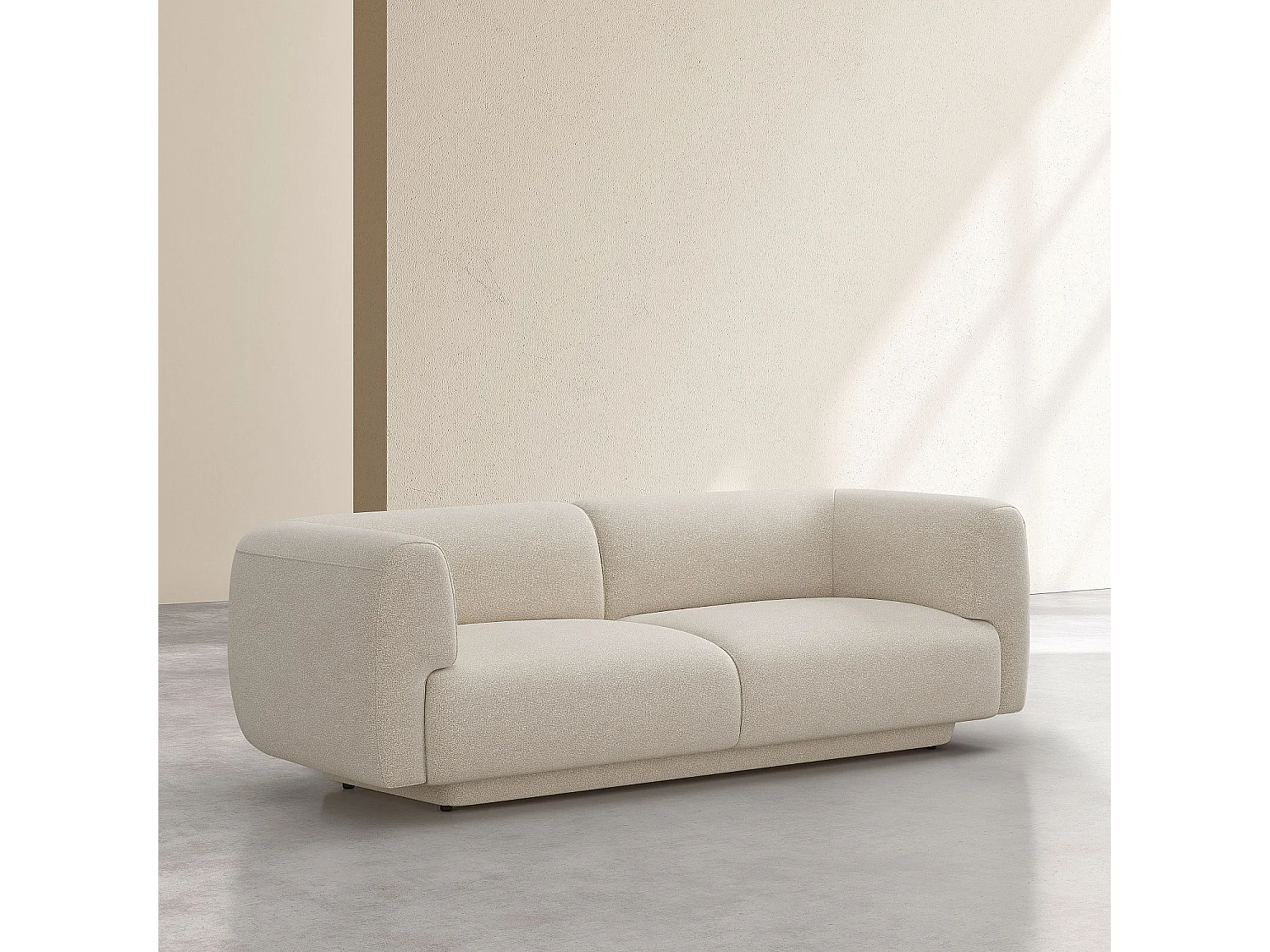 Habitat - Canapé 3 places en tissu texturé - Beige vanille - Design by Federica Francini - Austin