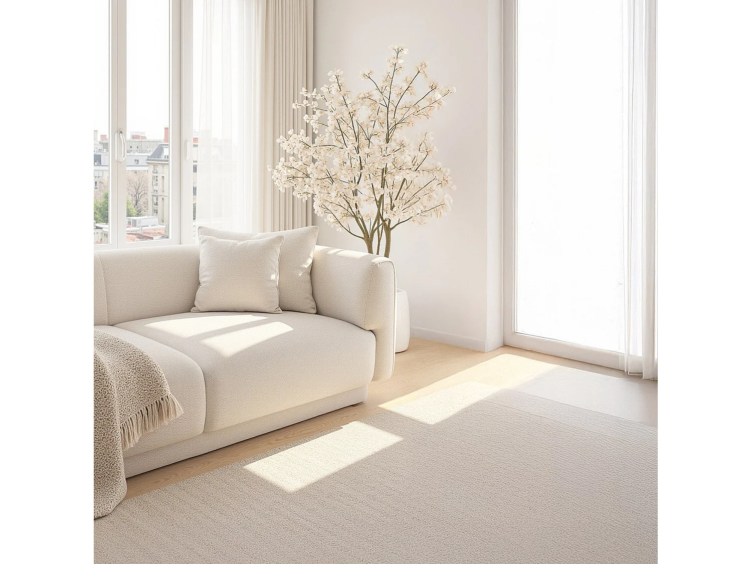 Habitat - Canapé 3 places en tissu texturé - Beige vanille - Design by Federica Francini - Austin