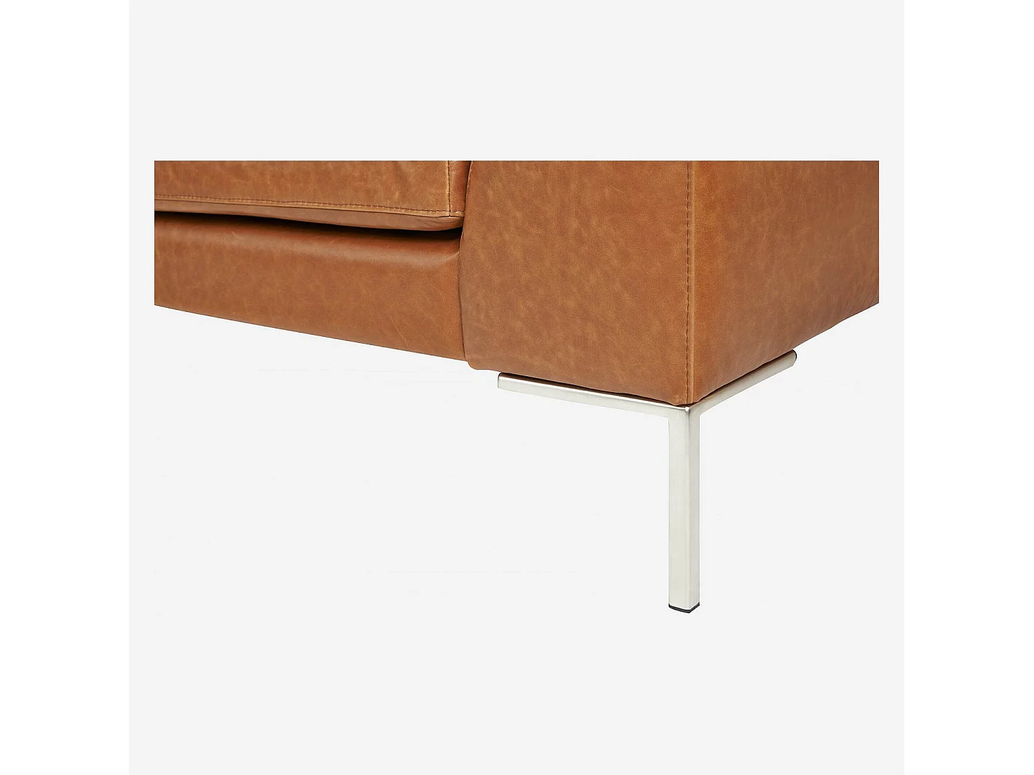 Habitat - Grand canapé d'angle gauche en cuir Vintage Leather - Marron cognac - Montino