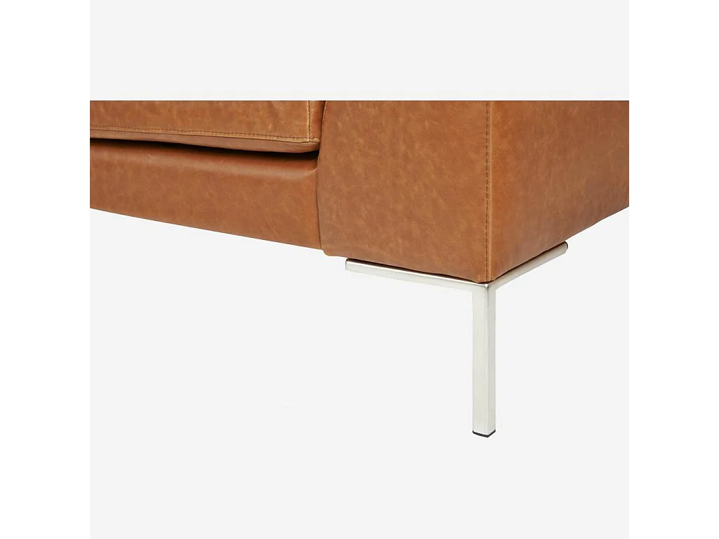 Habitat - Grand canapé d'angle gauche en cuir Vintage Leather - Marron cognac - Montino