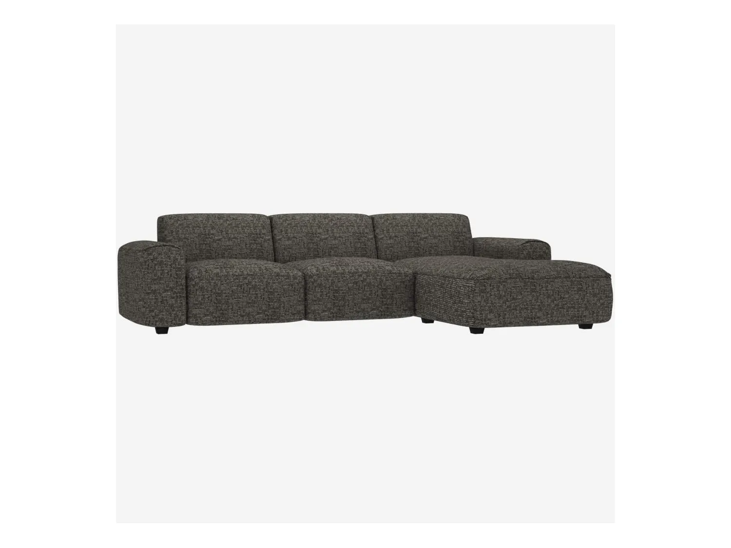 Habitat - Canapé 3 places avec méridienne droite en tissu Alba - Gris ardoise  - Posada