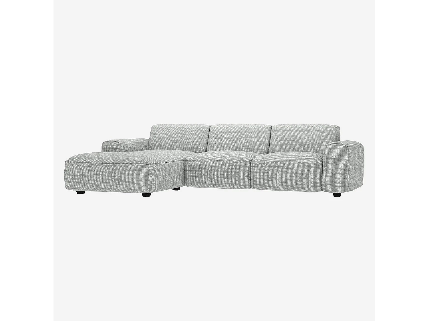 Habitat - Canapé d'angle gauche en tissu Alba - Gris brume - Posada