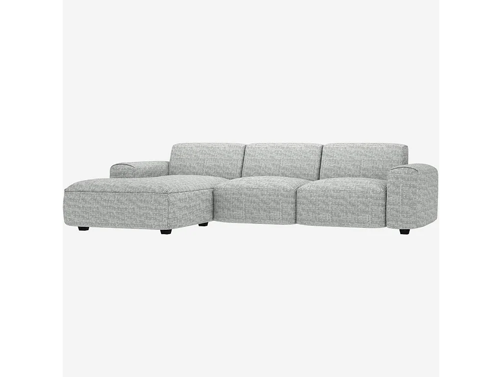 Habitat - Canapé d'angle gauche en tissu Alba - Gris brume - Posada