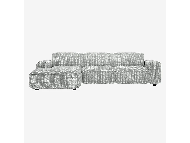 Habitat - Canapé d'angle gauche en tissu Alba - Gris brume - Posada