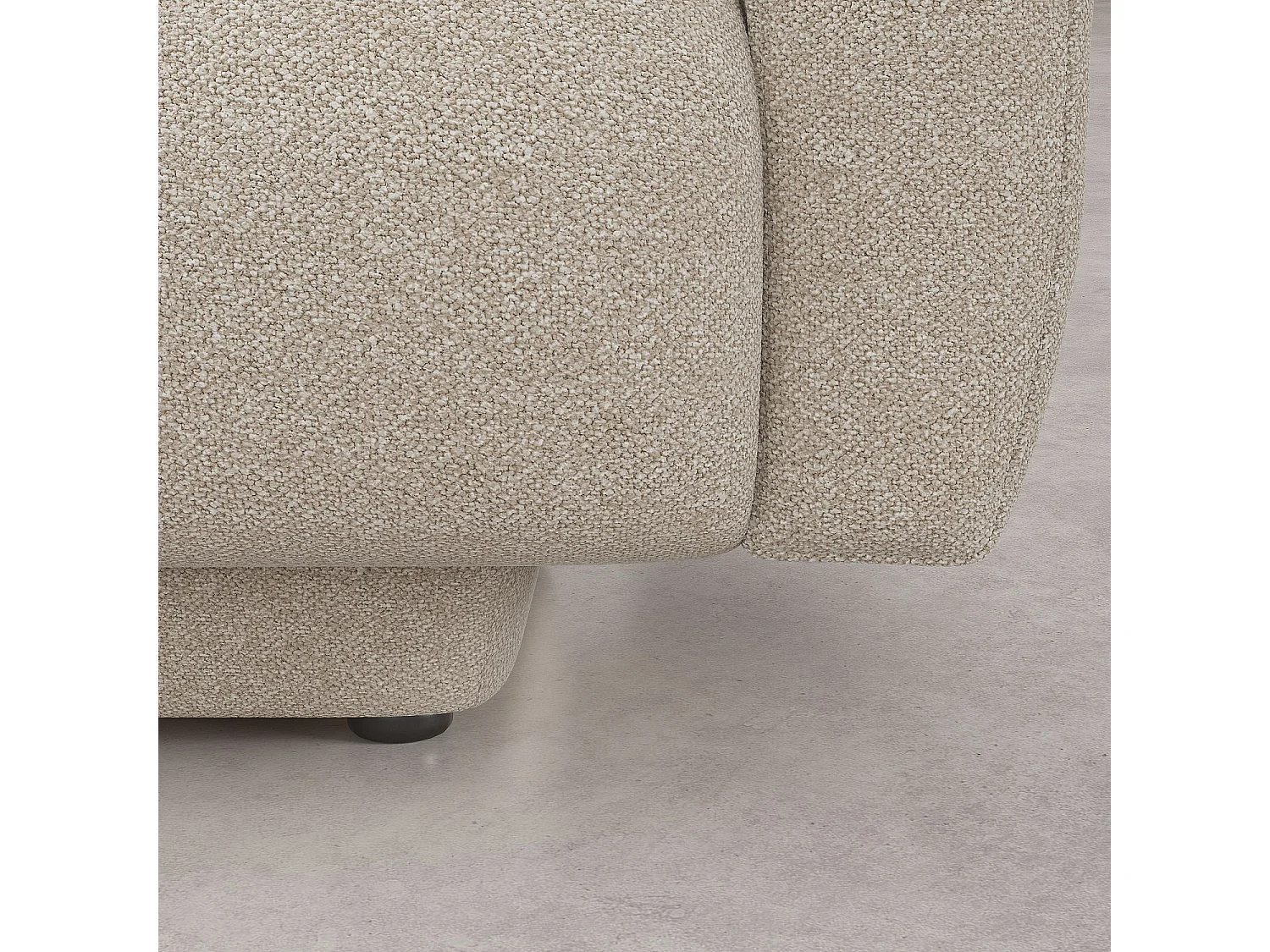 Grand canapé d'angle gauche en tissu texturé - Beige vanille - Design by Federica Francini