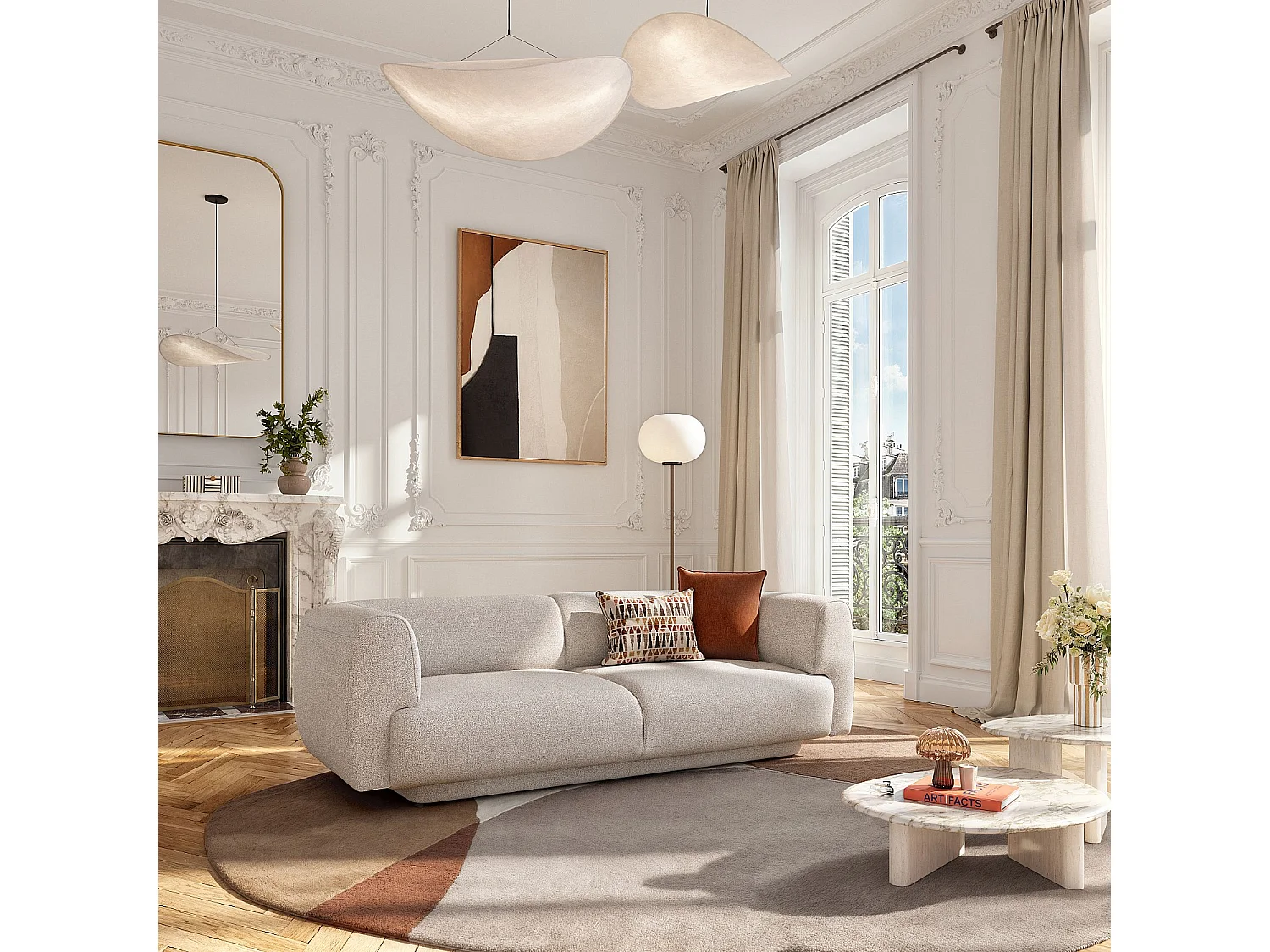 Habitat - Canapé 3 places en tissu texturé - Grège - Design by Federica Francini - Austin