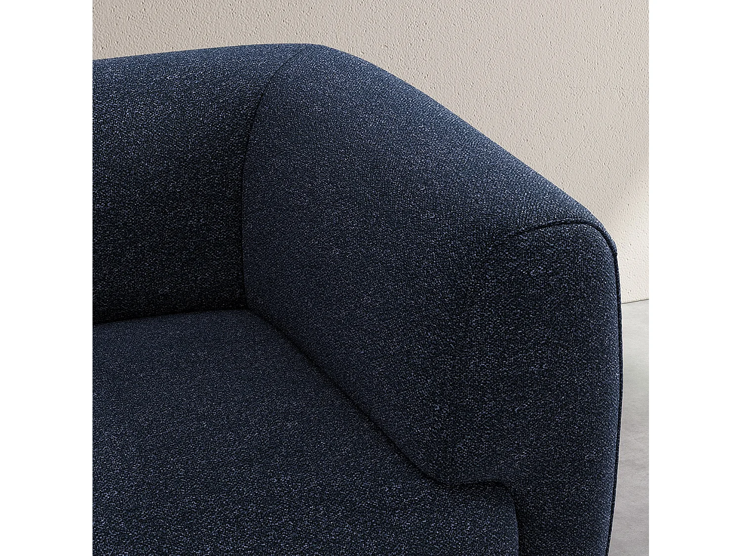 Canapé 3 places en tissu texturé - Bleu marine - Design by Federica Francini