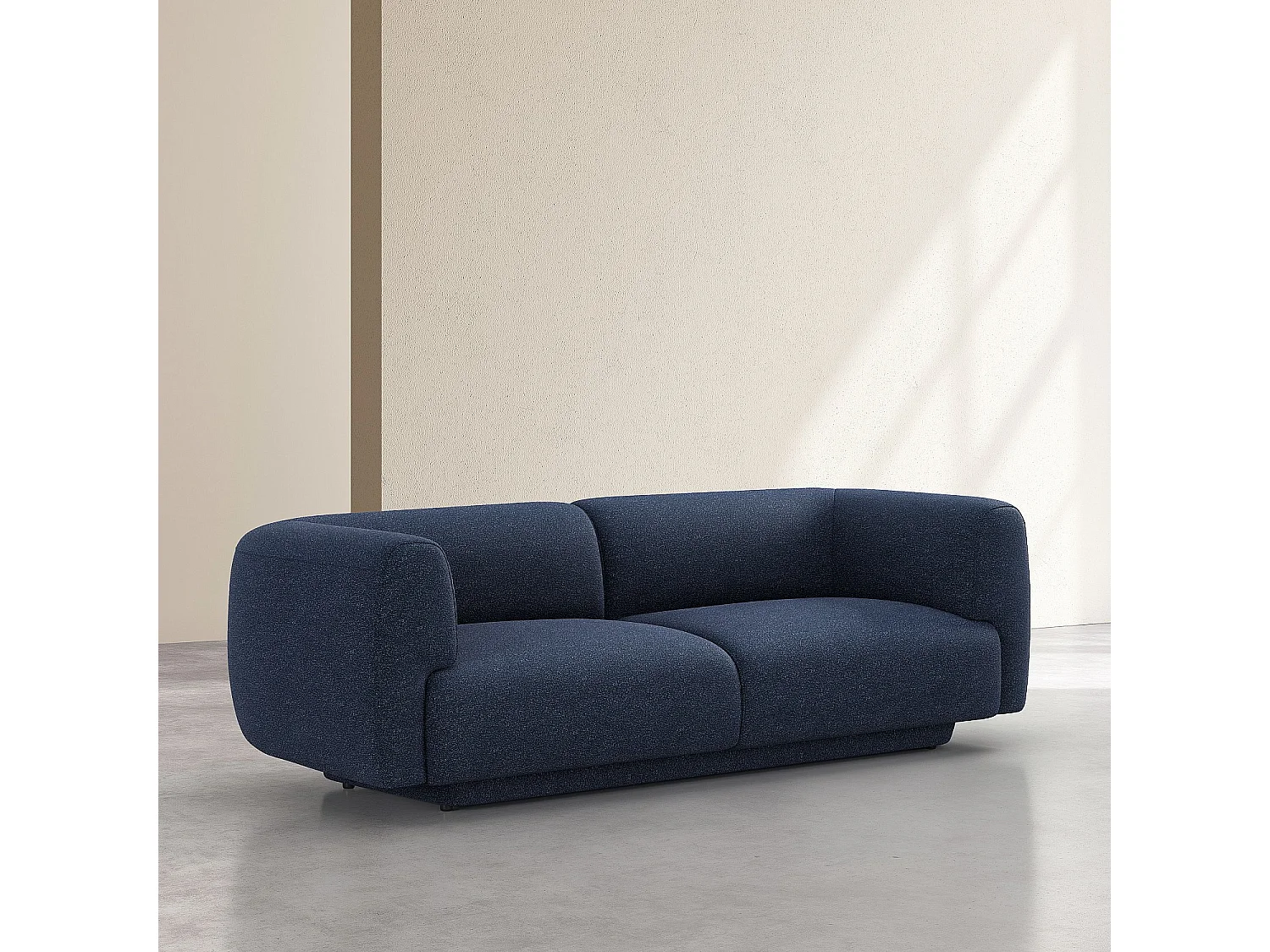 Canapé 3 places en tissu texturé - Bleu marine - Design by Federica Francini