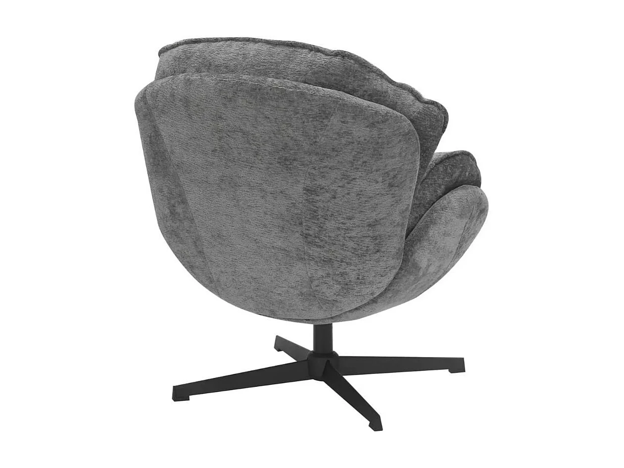 Fauteuil moelleux en tissu gris, pivotant à 360° TOFON