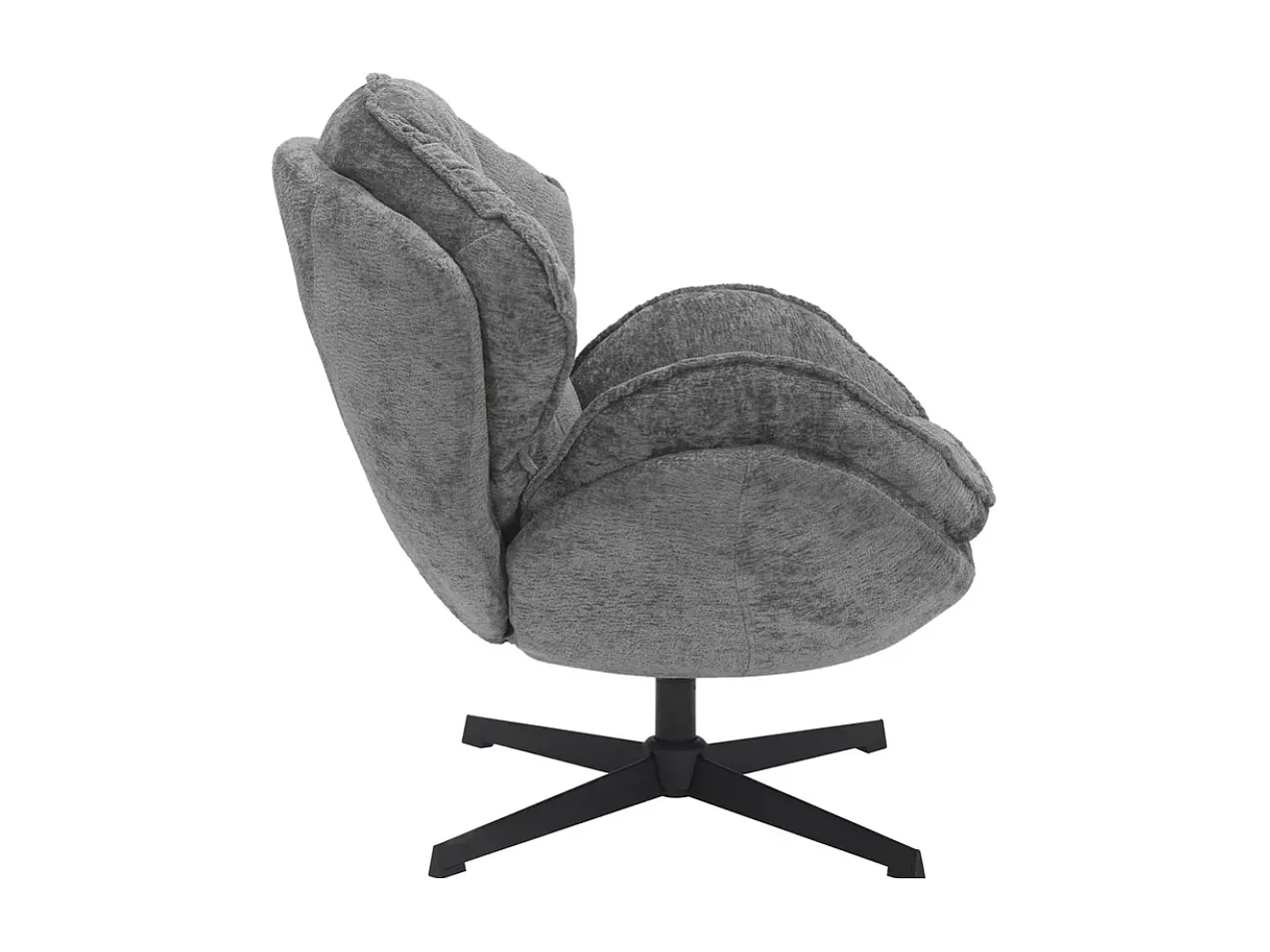 Fauteuil moelleux en tissu gris, pivotant à 360° TOFON