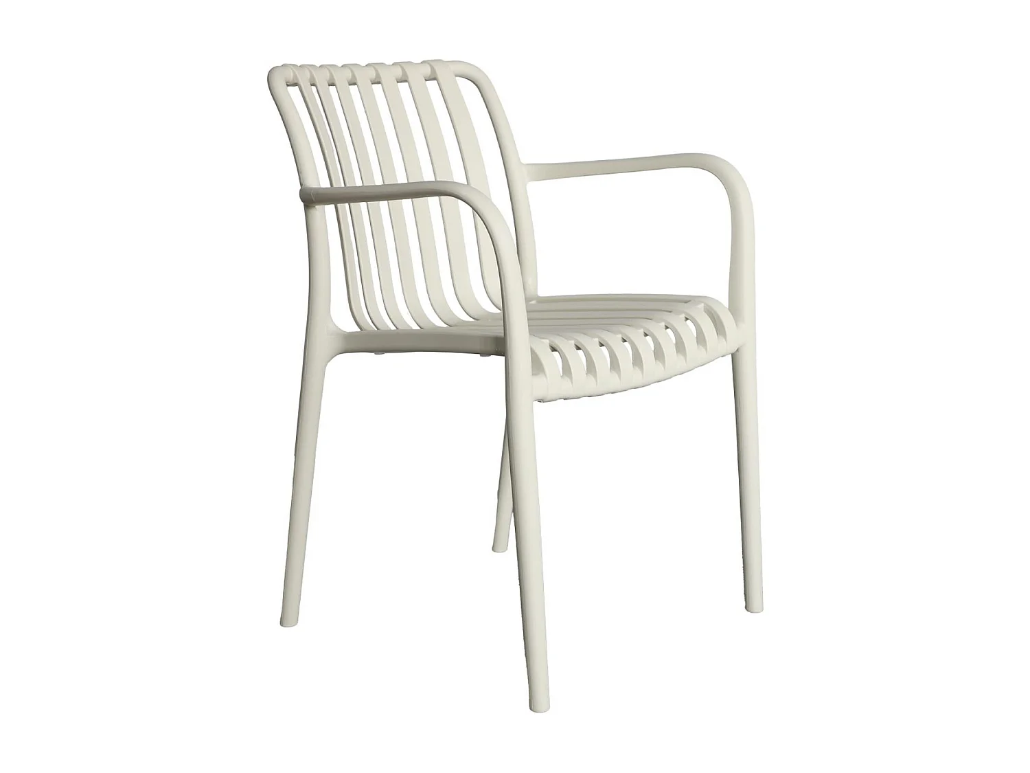 Sillón de jardín con diseño lineal, set de 4 beige