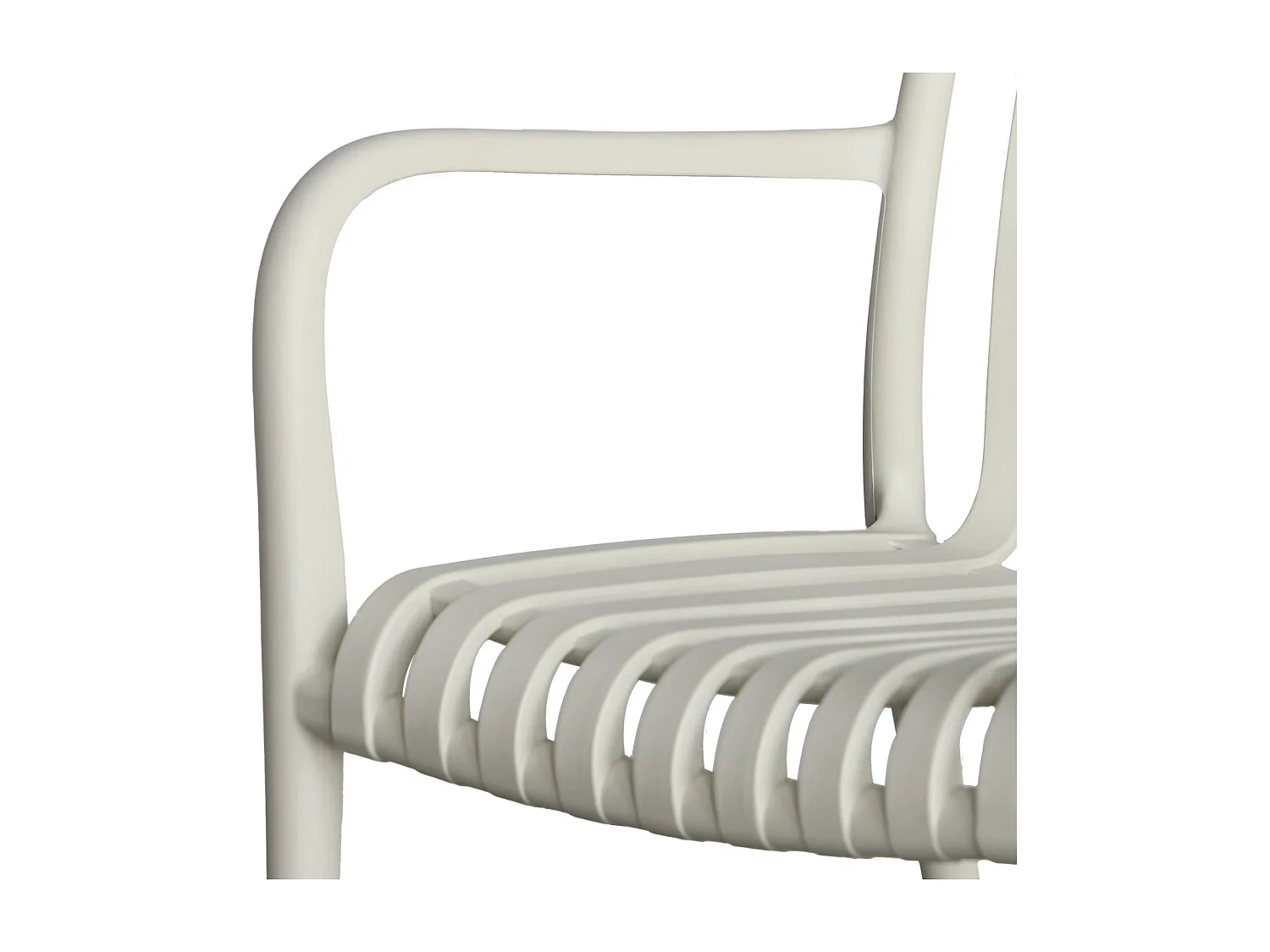 Sillón de jardín con diseño lineal, set de 4 beige