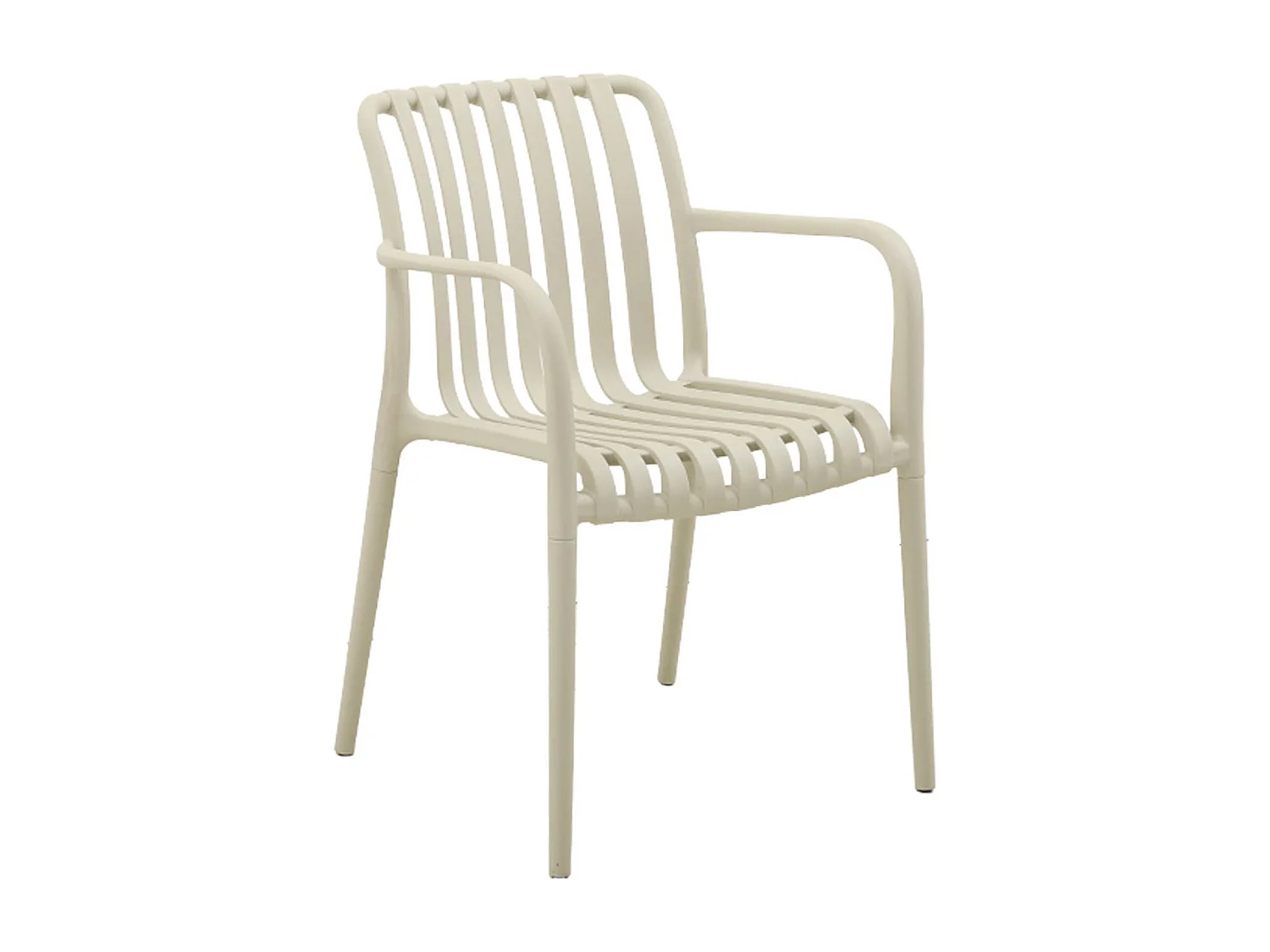 Sillón de jardín con diseño lineal, set de 4 beige