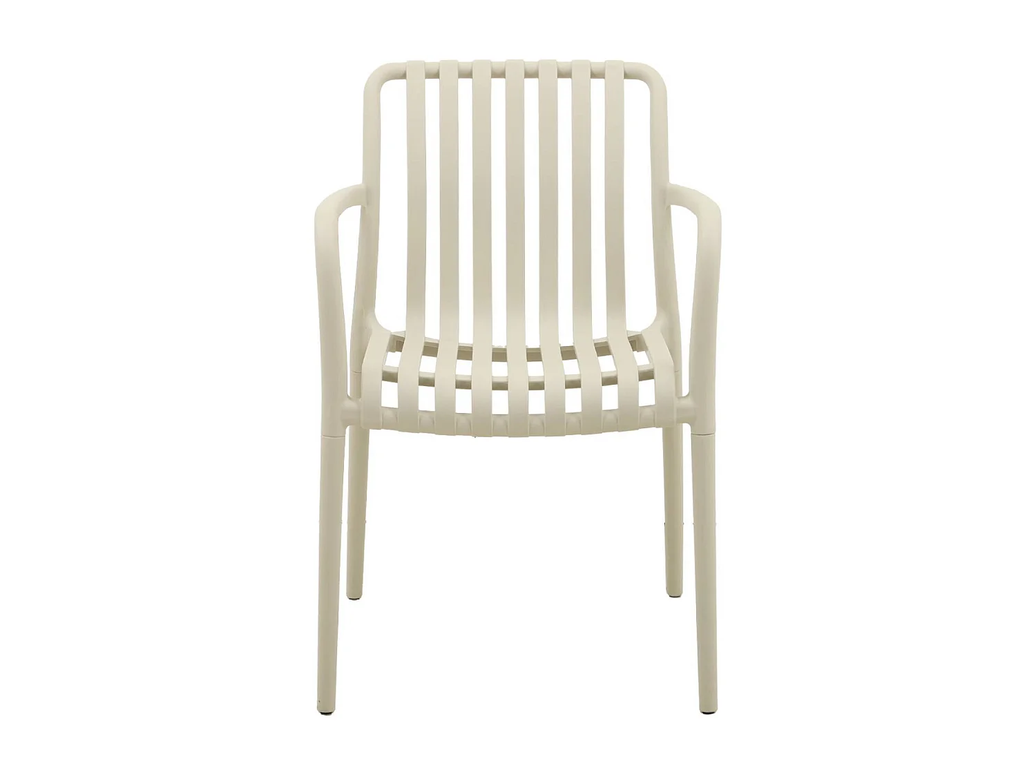 Sillón de jardín con diseño lineal, set de 4 beige