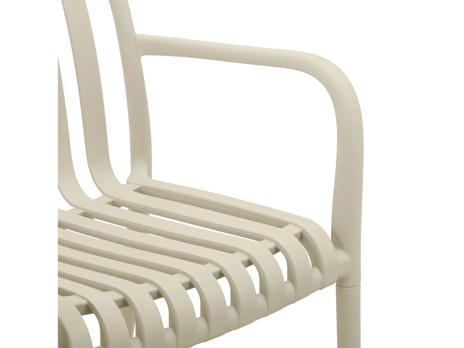 Sillón de jardín con diseño lineal, set de 4 beige