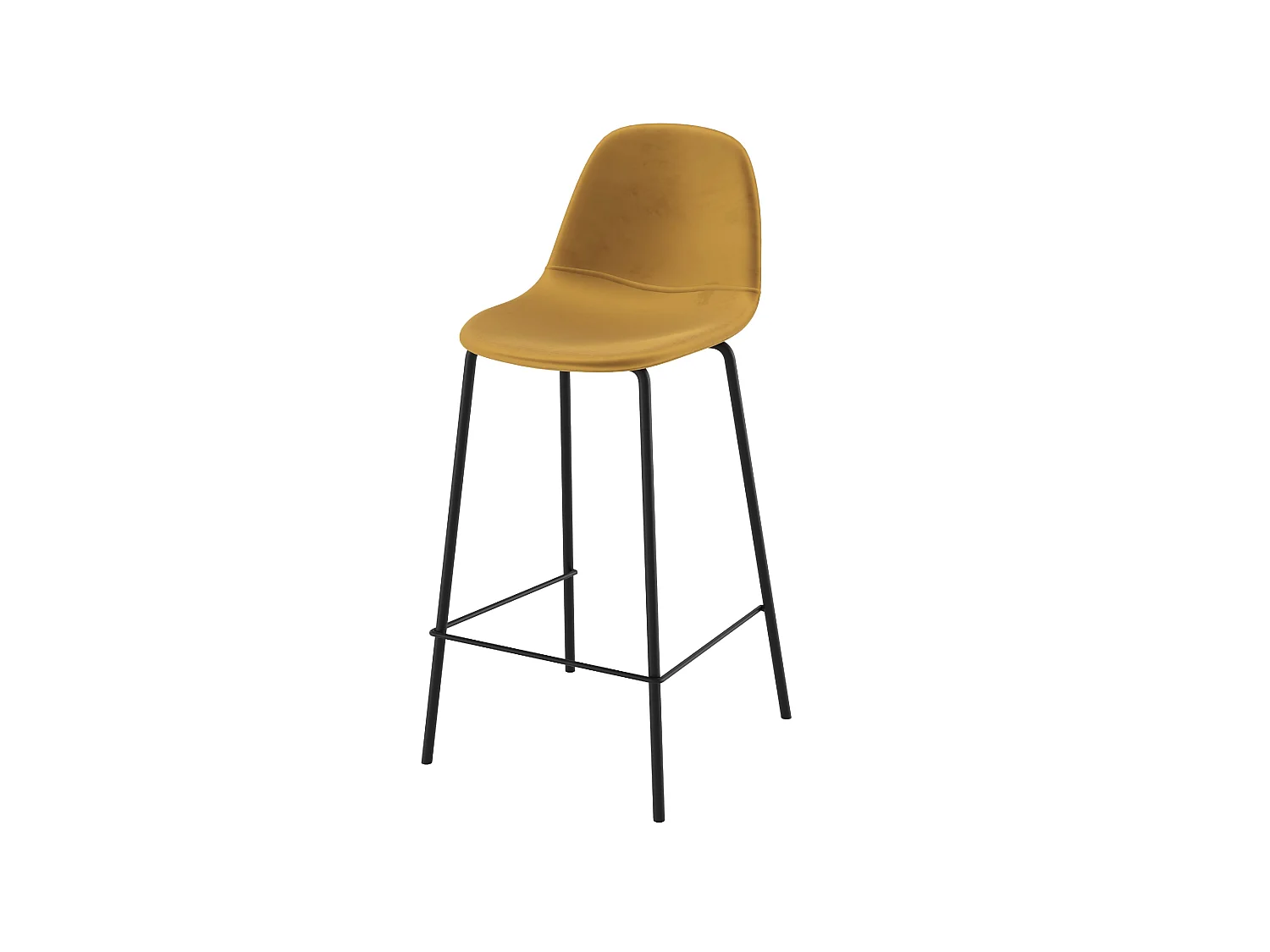Sedia per isola centrale in velluto giallo 65 cm - Henrik