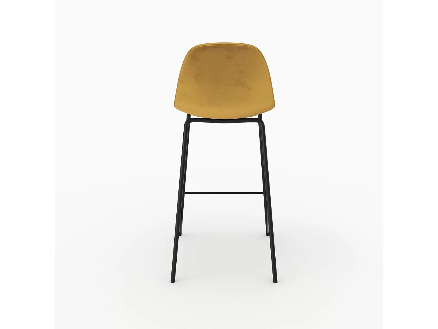 Sedia per isola centrale in velluto giallo 65 cm - Henrik