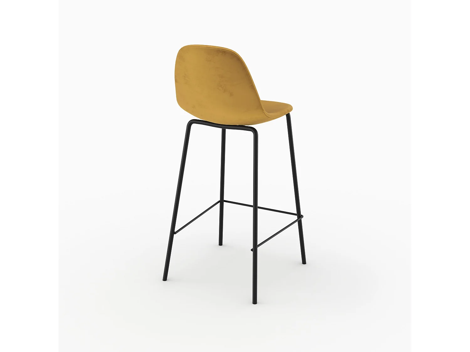 Sedia per isola centrale in velluto giallo 65 cm - Henrik
