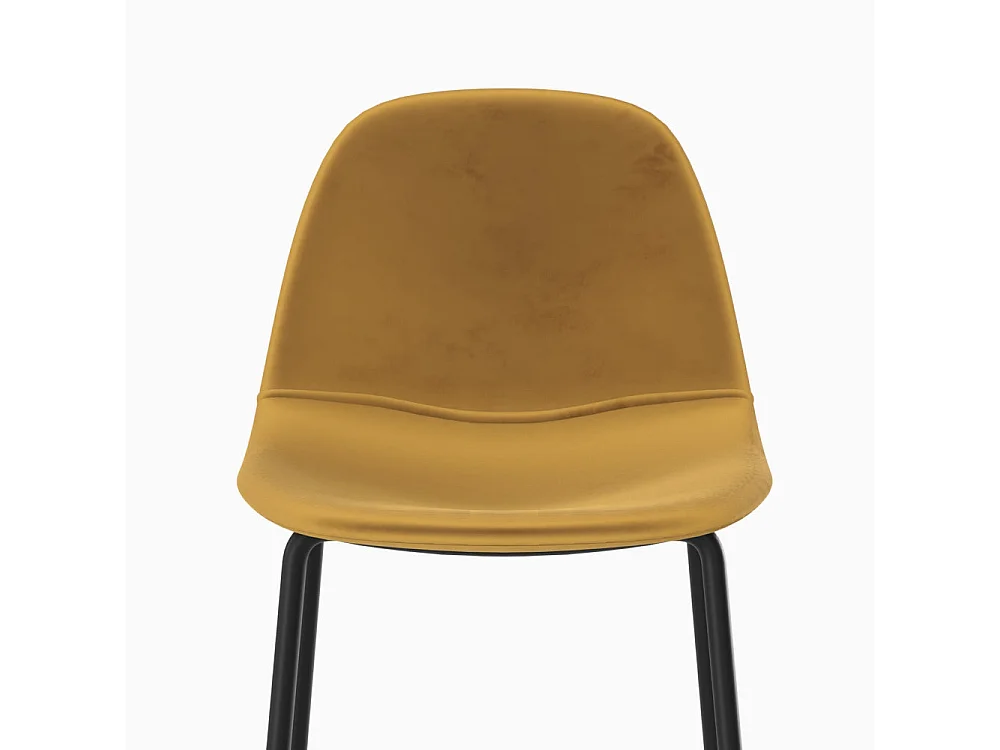 Sedia per isola centrale in velluto giallo 65 cm - Henrik