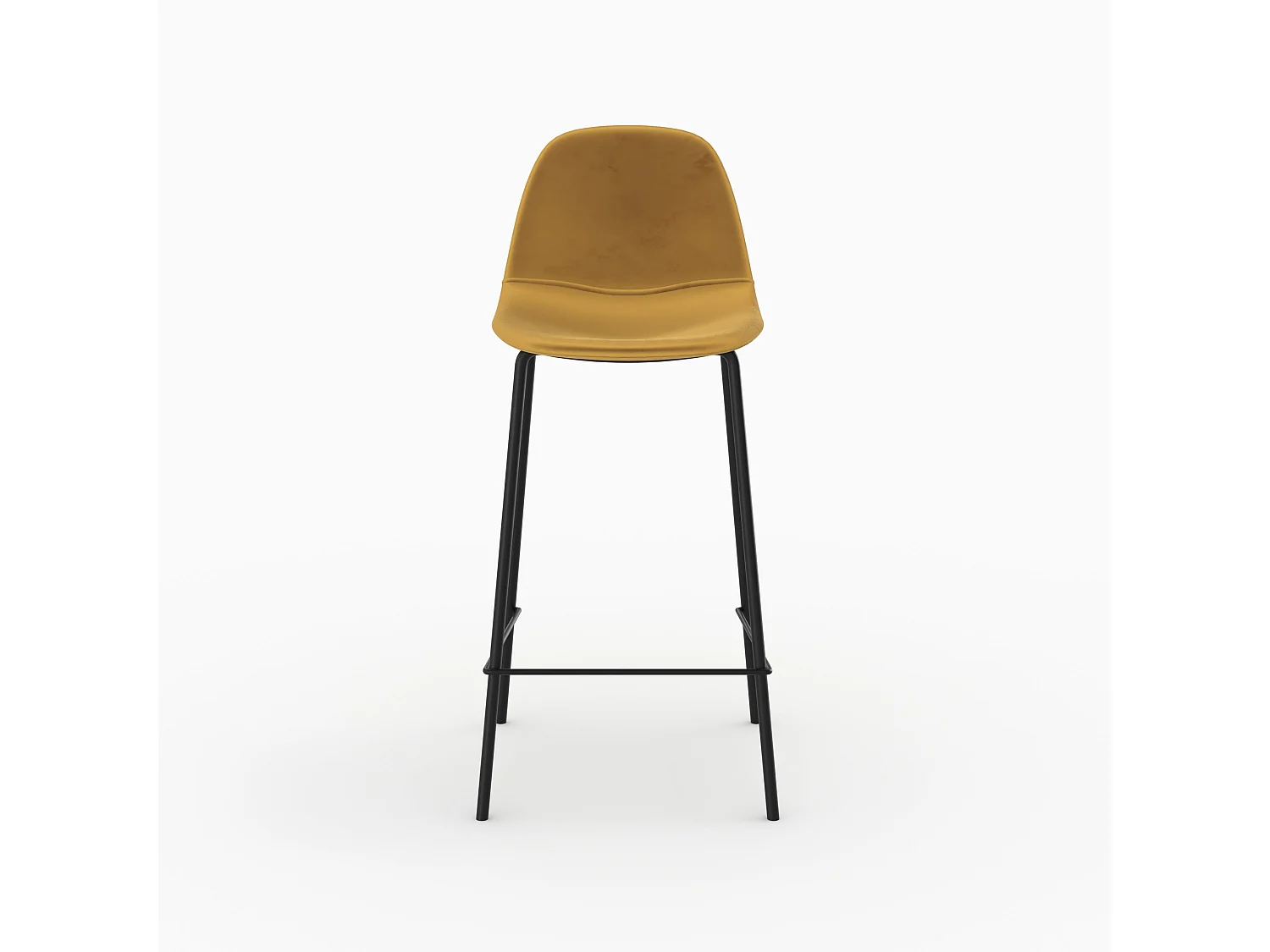 Sedia per isola centrale in velluto giallo 65 cm - Henrik