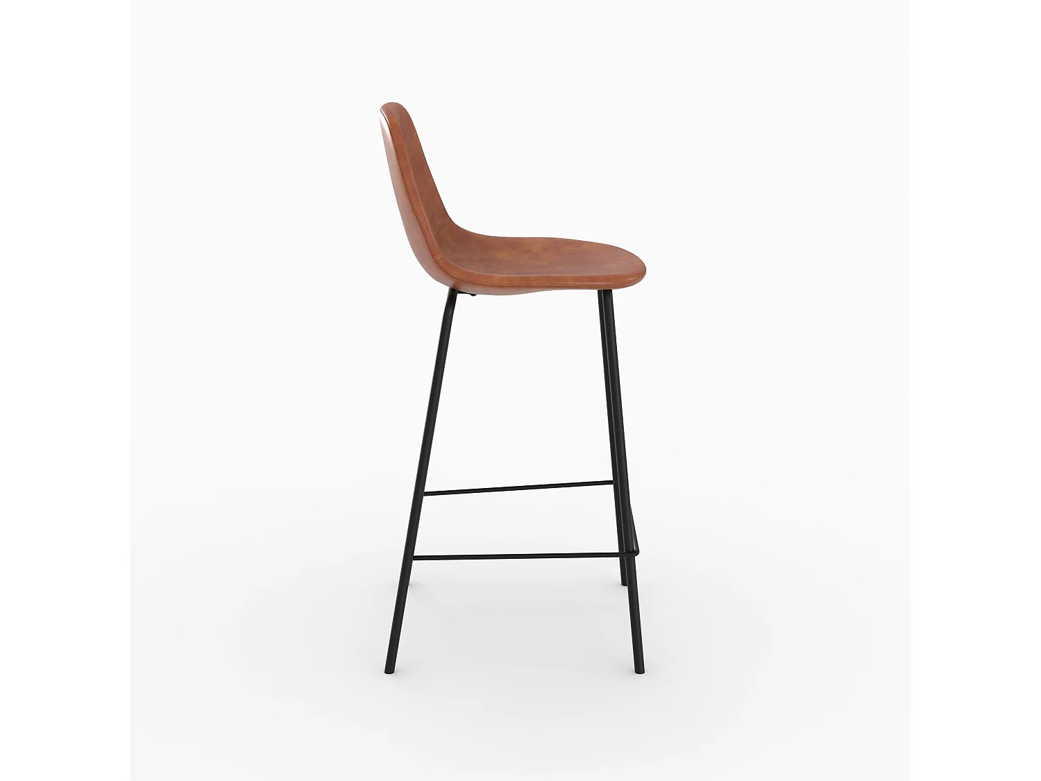 Silla para isla central en cuero sintético camel 65 cm - Henrik