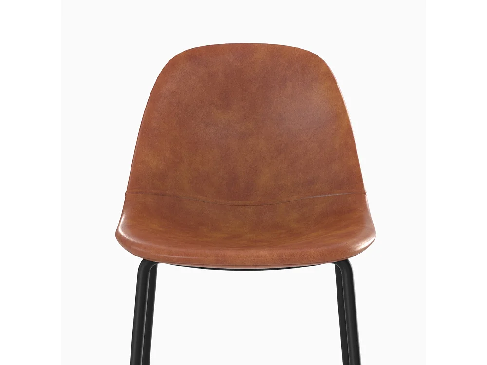 Silla para isla central en cuero sintético camel 65 cm - Henrik