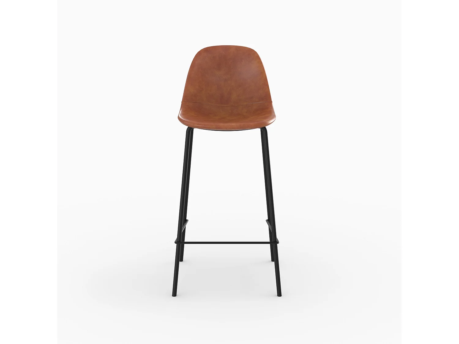 Silla para isla central en cuero sintético camel 65 cm - Henrik
