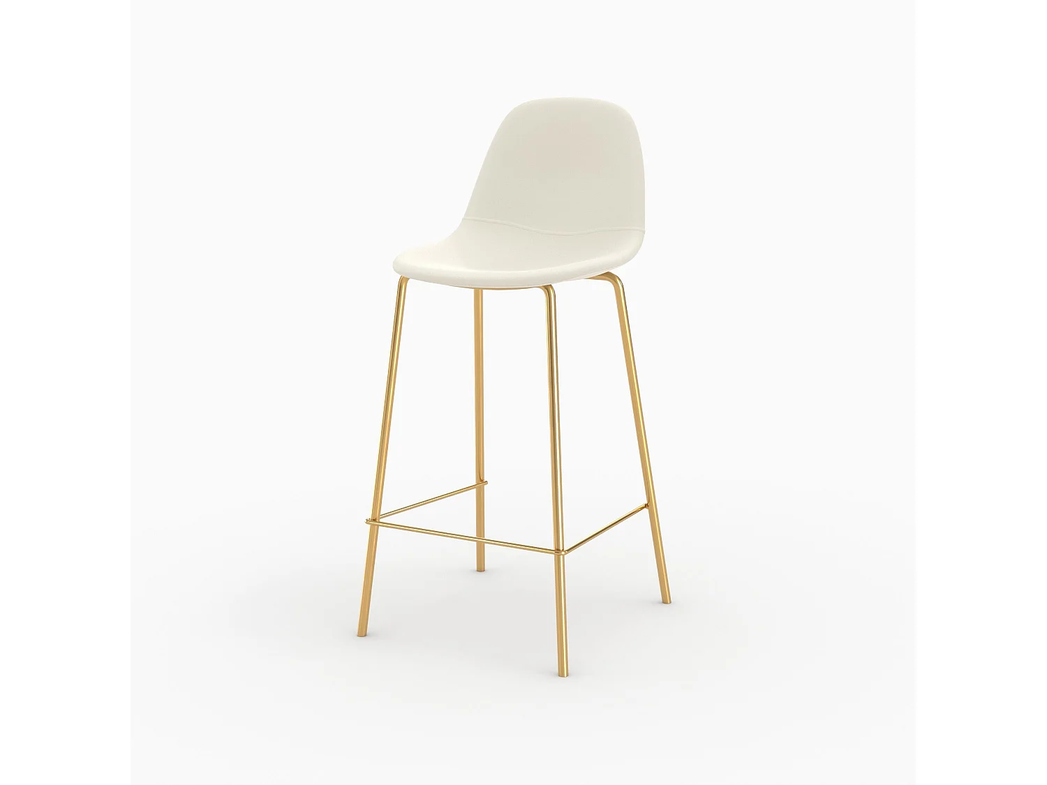 Silla para isla central de cuero sintético blanco 65 cm - Henrik