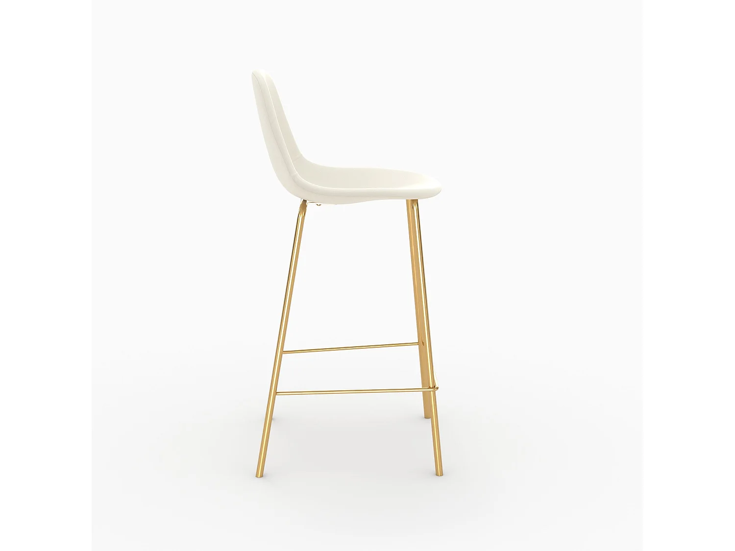 Silla para isla central de cuero sintético blanco 65 cm - Henrik