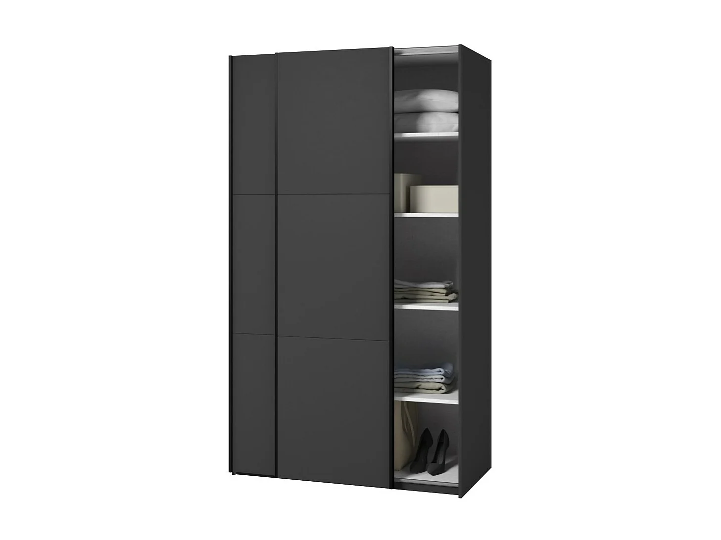 Armoire SLIDE – 120 cm – 2 portes coulissantes – Finition noire – Élégance contemporaine et modulable