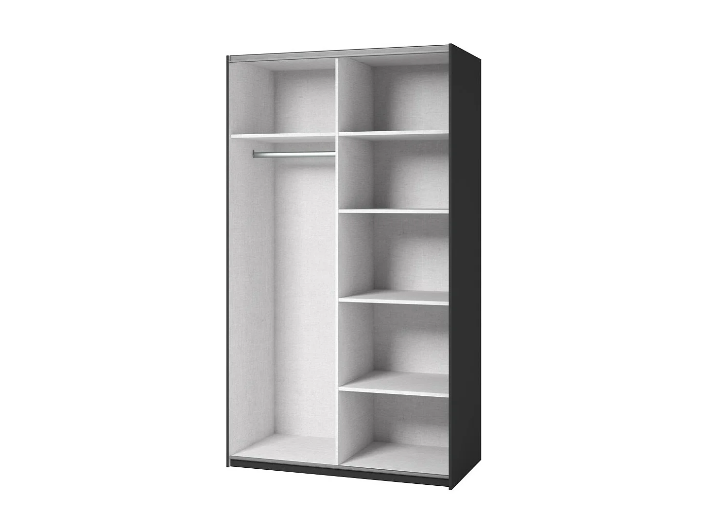 Armoire SLIDE – 120 cm – 2 portes coulissantes – Finition noire – Élégance contemporaine et modulable