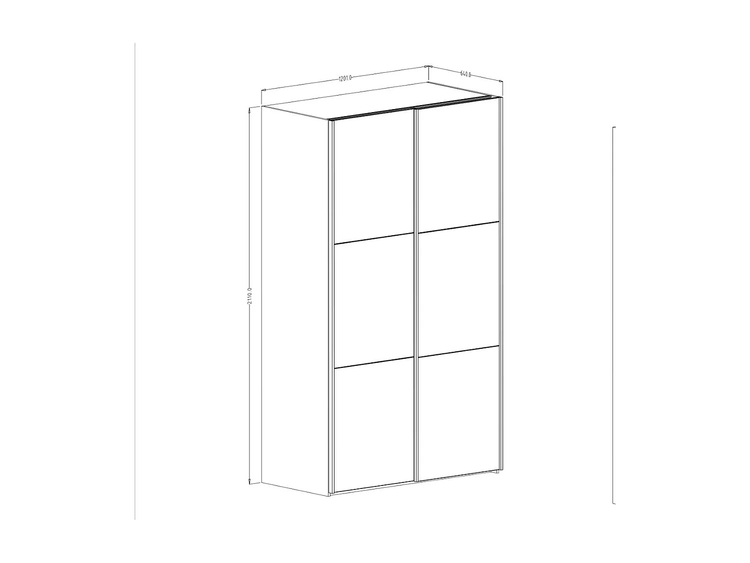 Armoire SLIDE – 120 cm – 2 portes coulissantes – Finition noire – Élégance contemporaine et modulable