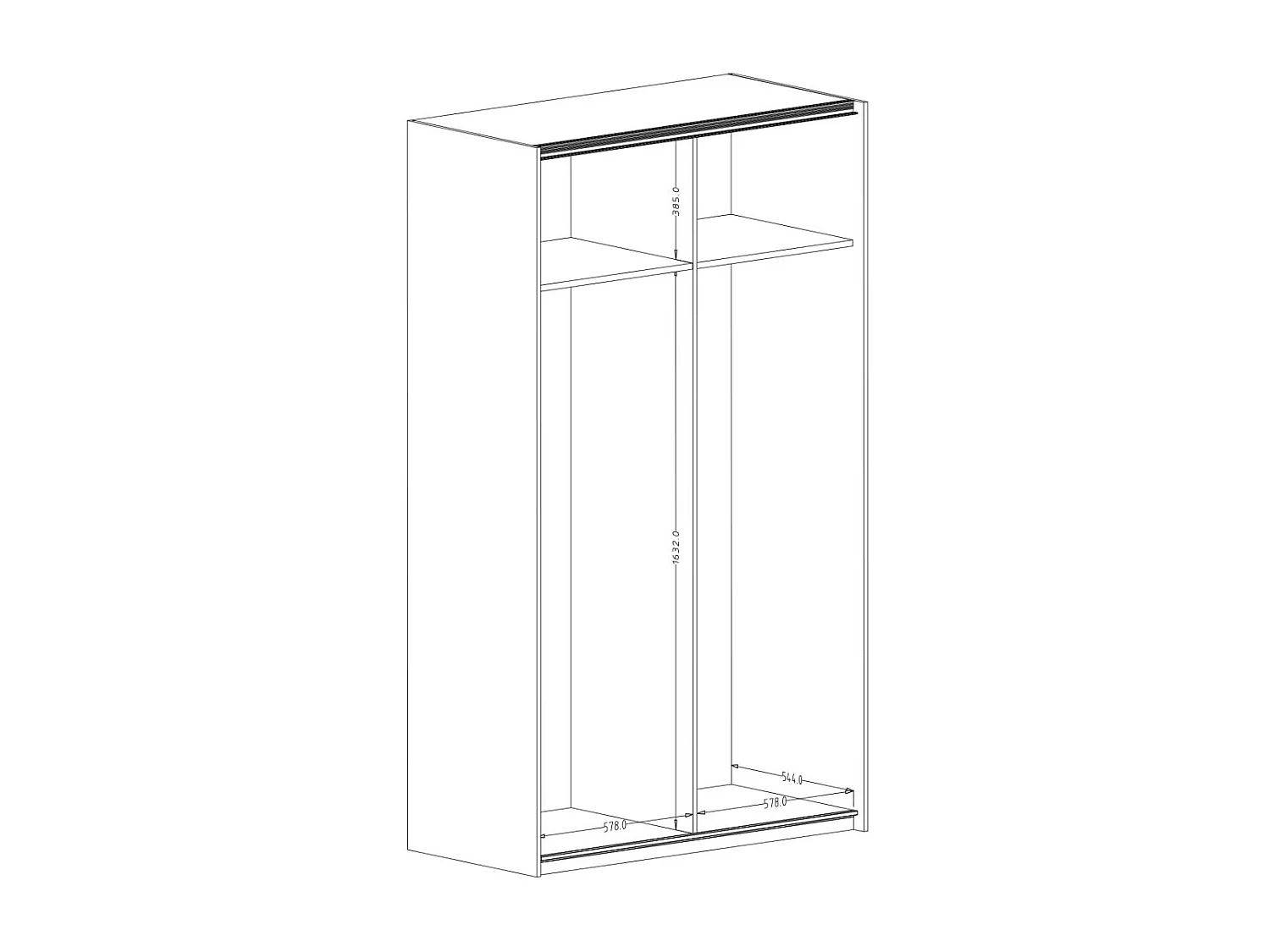 Armoire SLIDE – 120 cm – 2 portes coulissantes – Finition noire – Élégance contemporaine et modulable