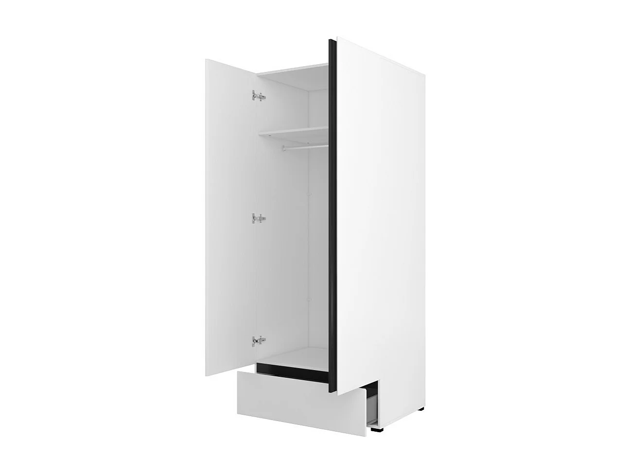 Armario HAVANA 90 cm – 2 puertas + 1 cajón – Color blanco y negro – Diseño moderno y funcional