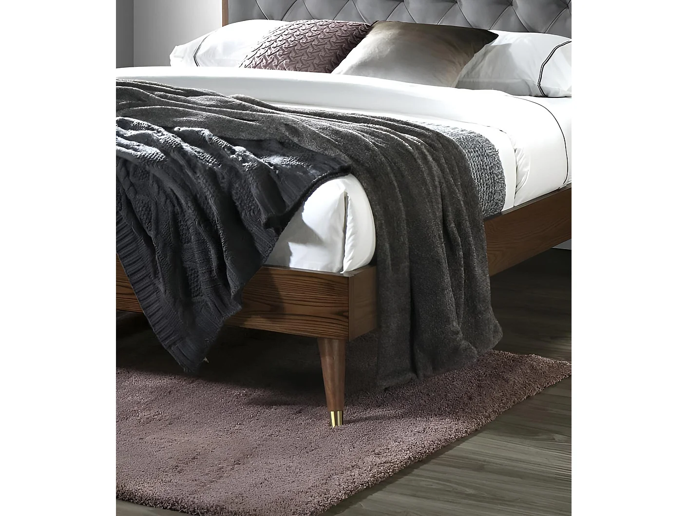 Lit Cassidy S (140x200)/Holzplatte&stoffbezug/Braun&Grau