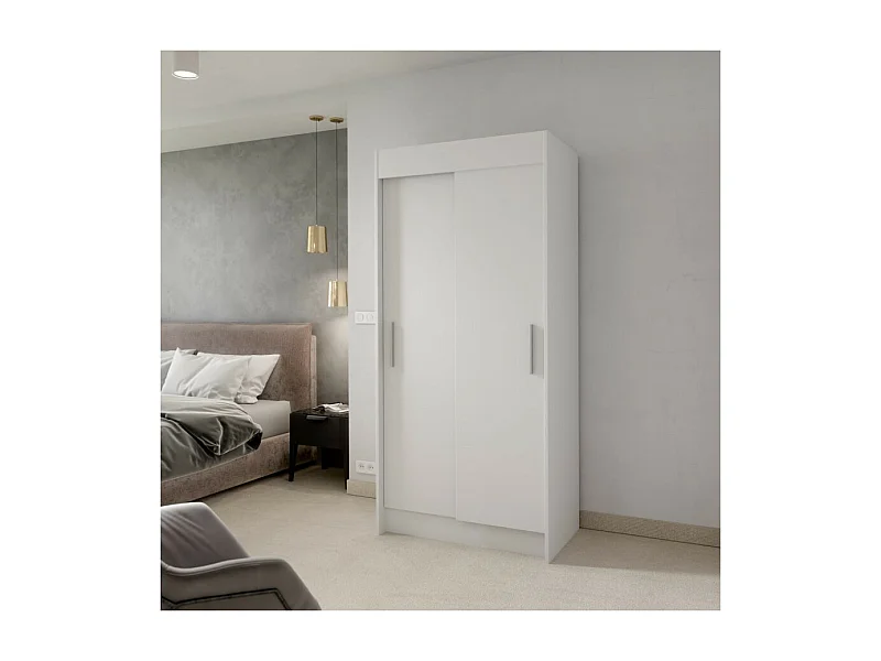 Armoire Marien (100cm)/portes coulissantes/Blanc