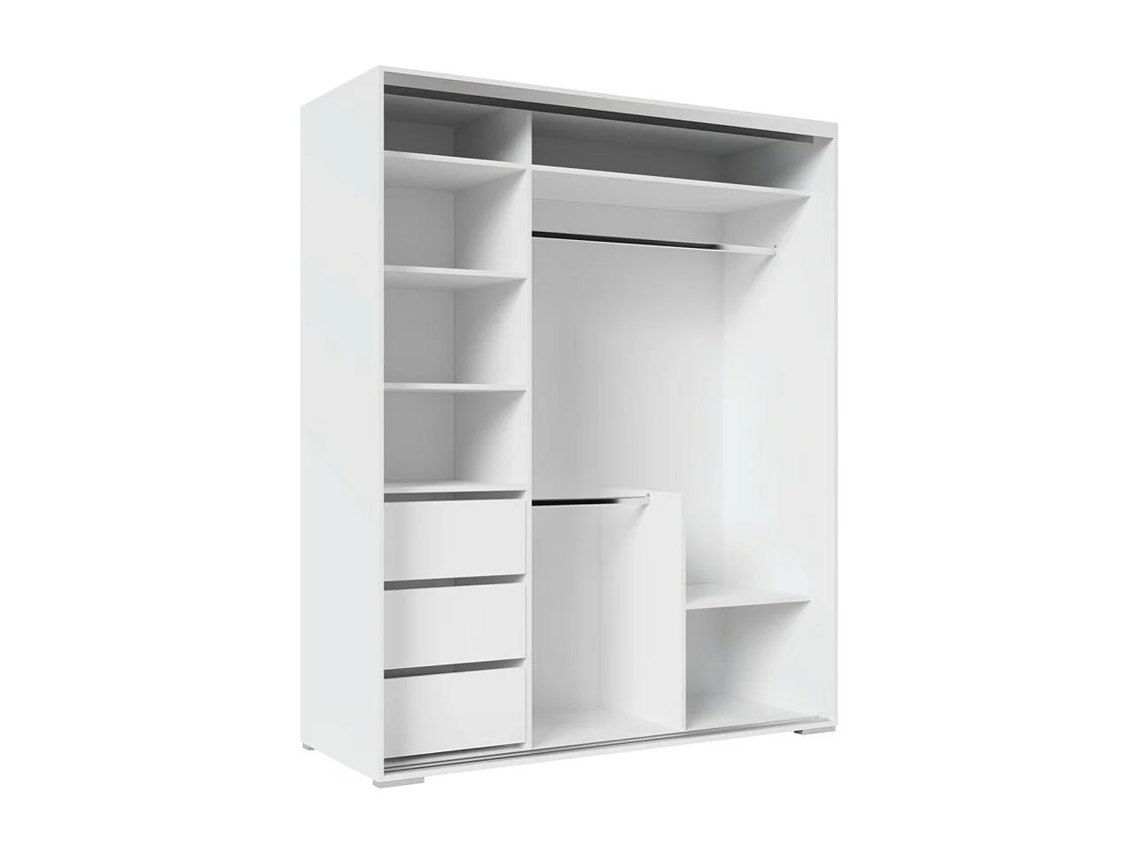Armoire Elor (180cm)/portes coulissantes/Blanc