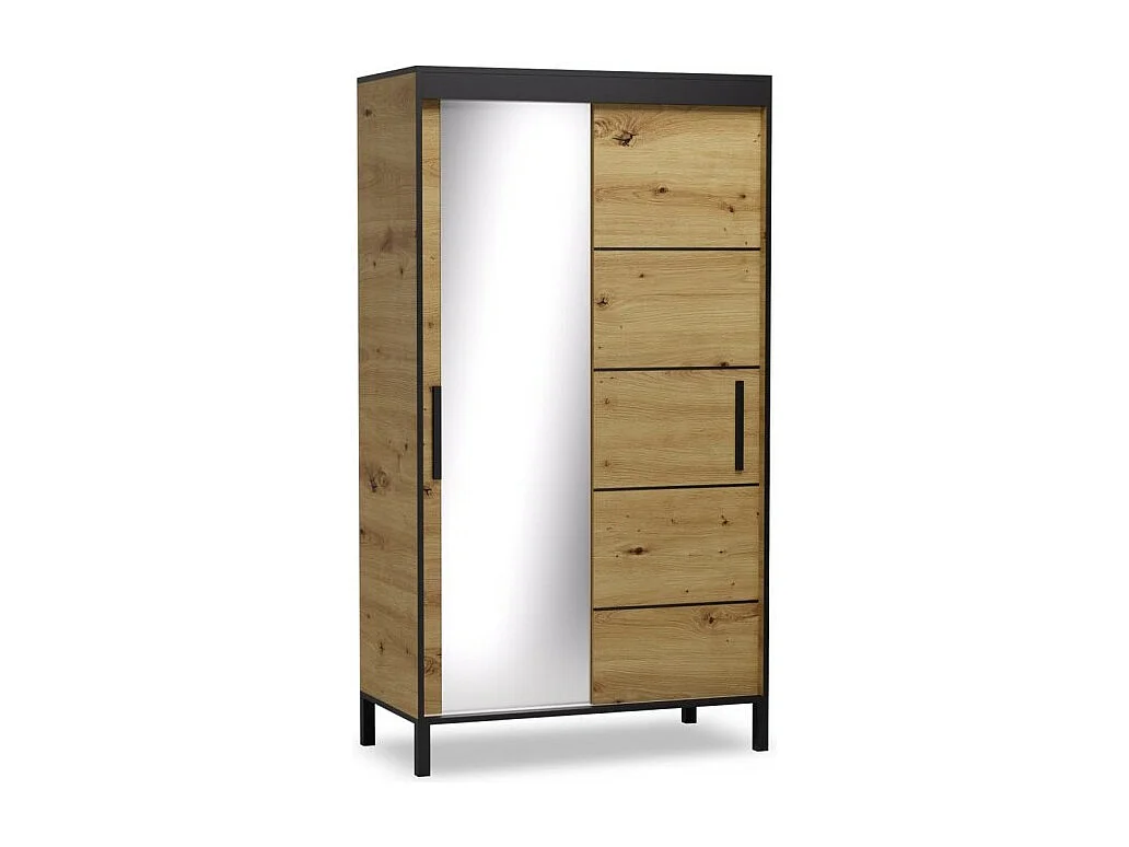 Armoire Alicante M (120cm)/portes coulissantes/Marron&Noir
