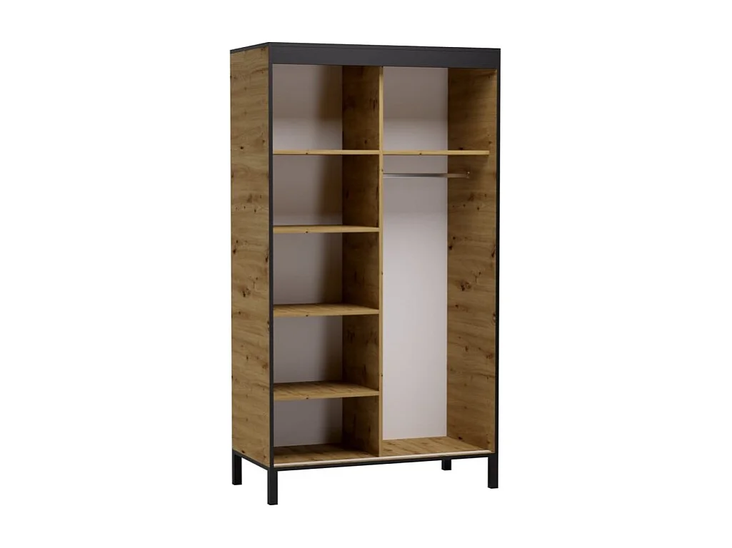 Kleiderschrank Alicante M (120cm)/Schiebetüren/Braun&Schwarz