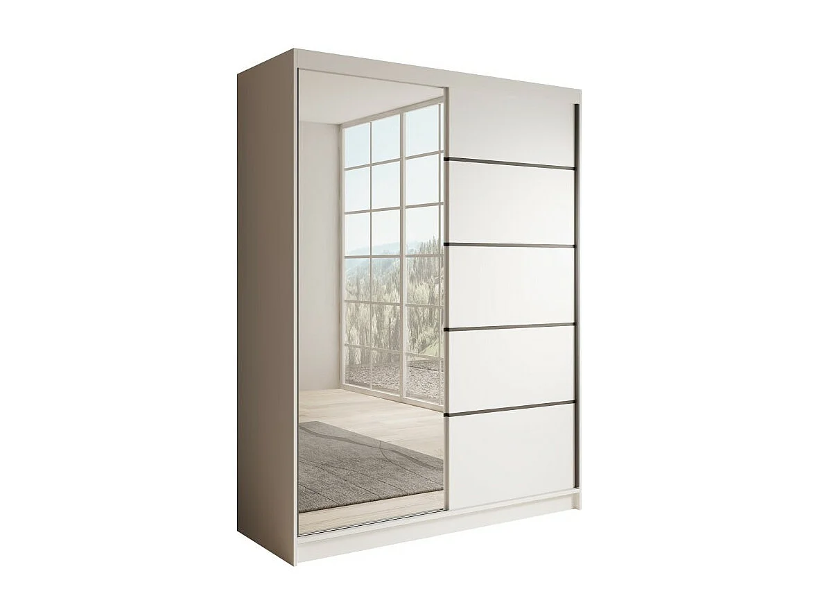 Armoire Ardi (150cm)/portes coulissantes/Blanc