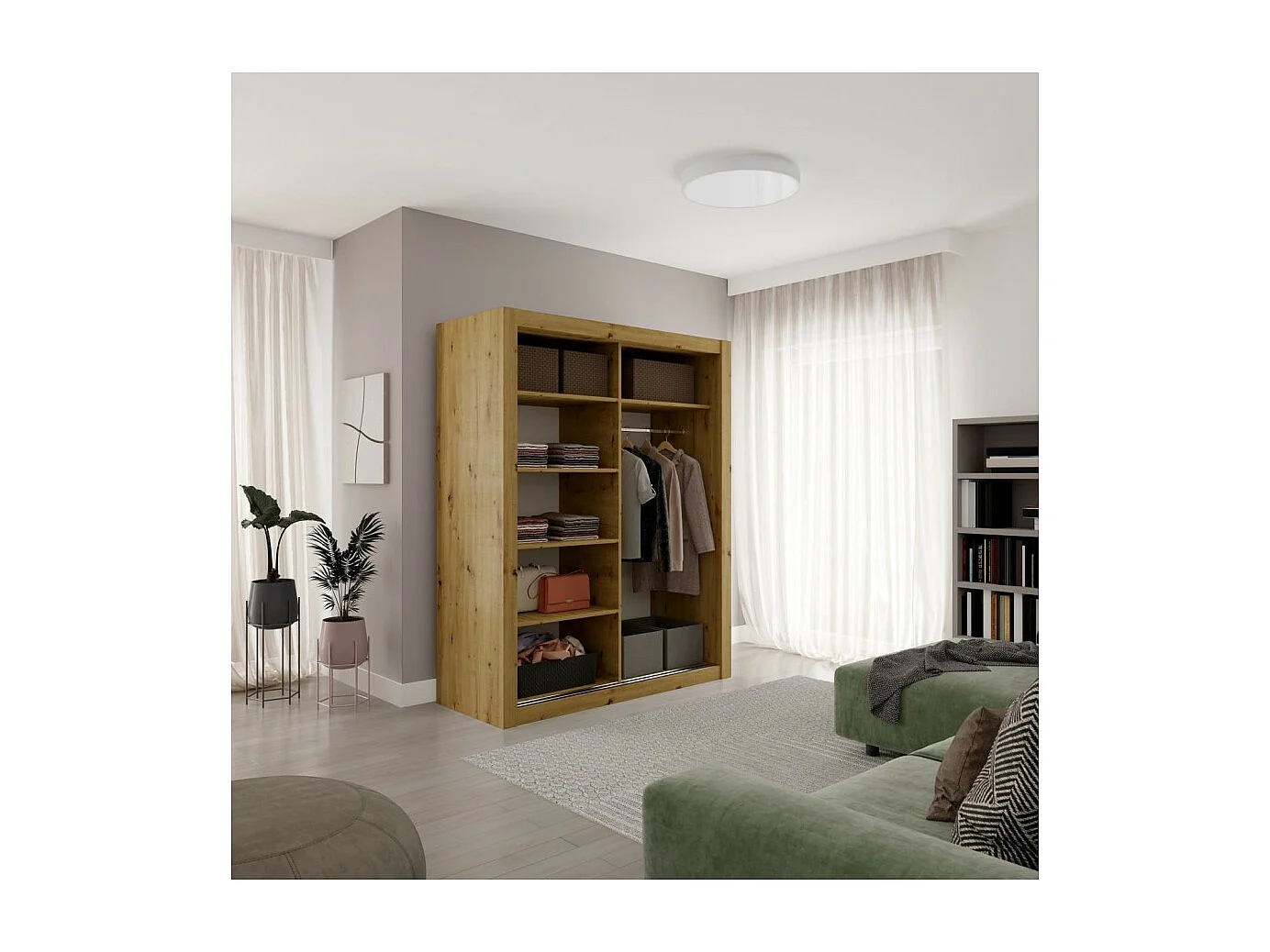 Armadio Max (160cm)/ante scorrevoli/Marrone