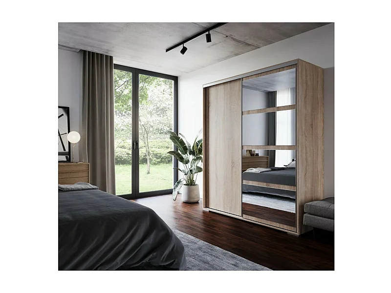 Armoire Elor (180cm)/portes coulissantes/Marron