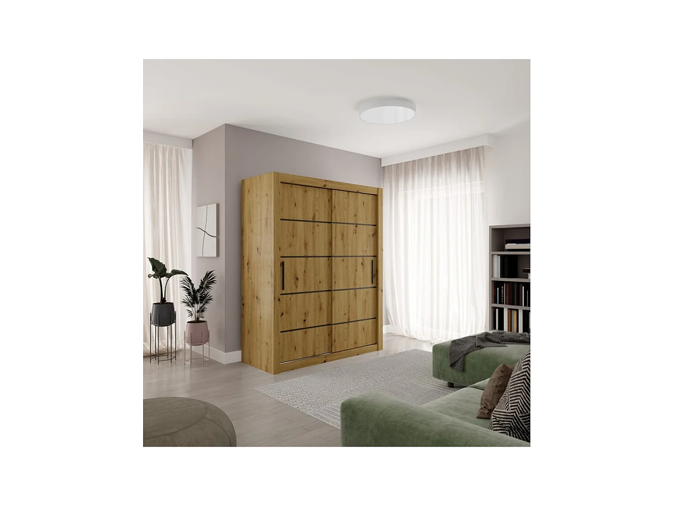 Armadio Marrel (160cm)/ante scorrevoli/Marrone
