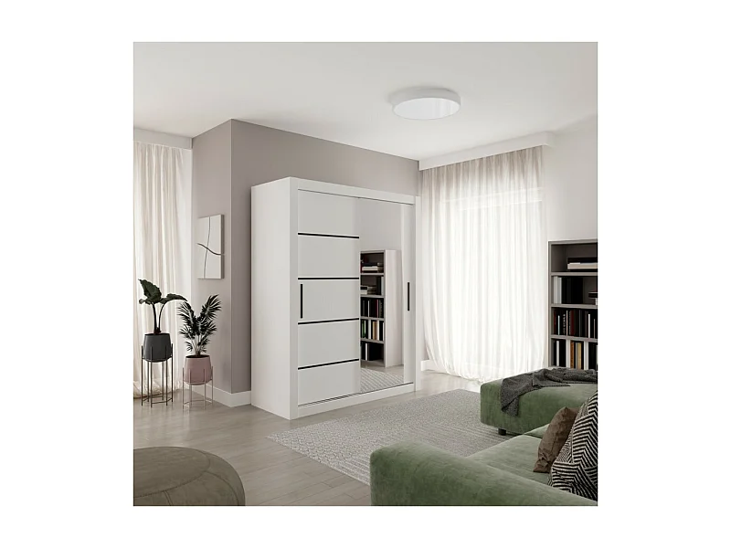 Armadio Max (160cm)/ante scorrevoli/Bianco