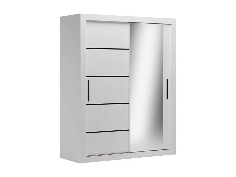 Kleiderschrank Max (160cm)/Schiebetüren/Weiss