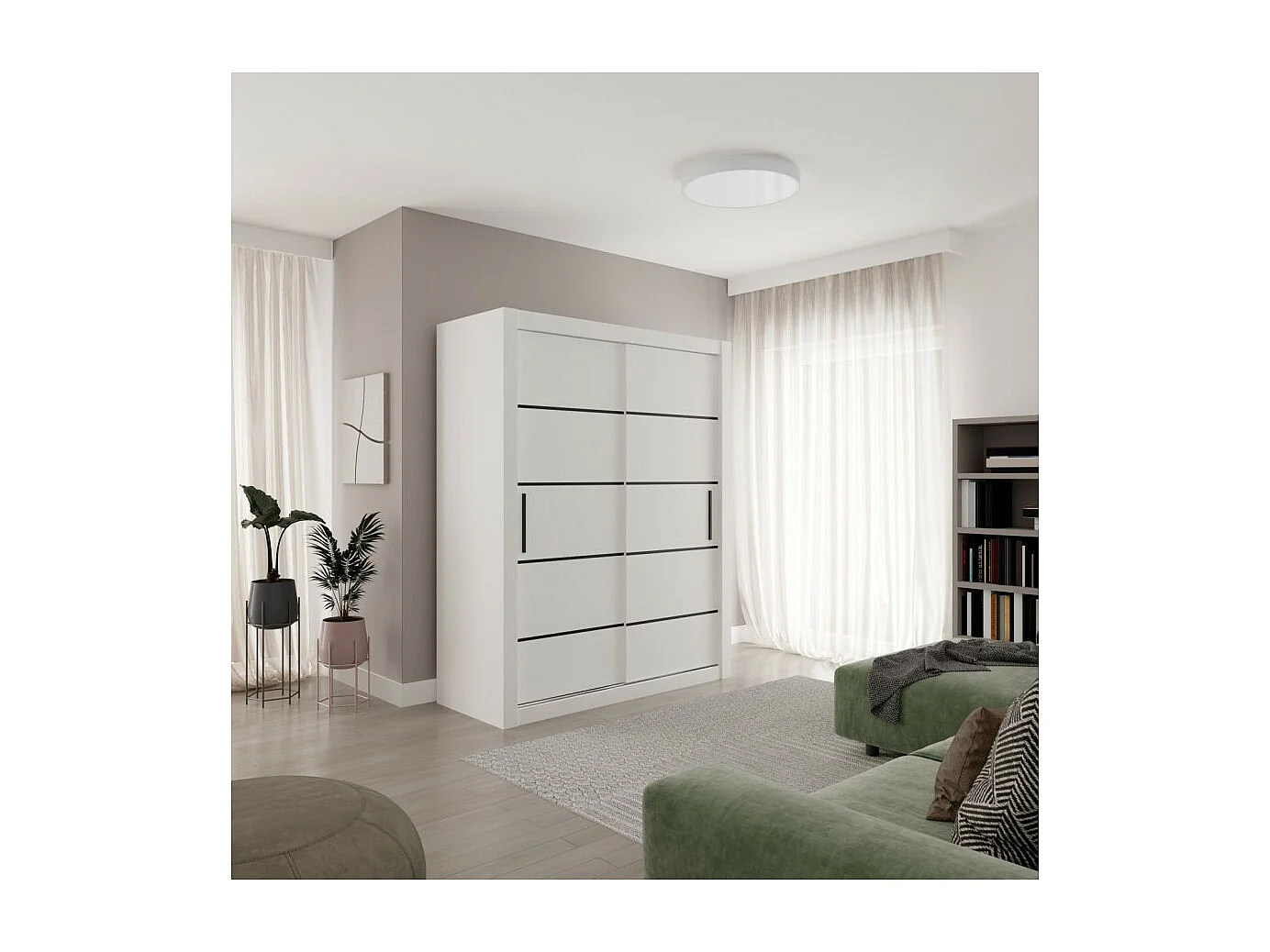 Armoire Marrel (160cm)/portes coulissantes/Blanc